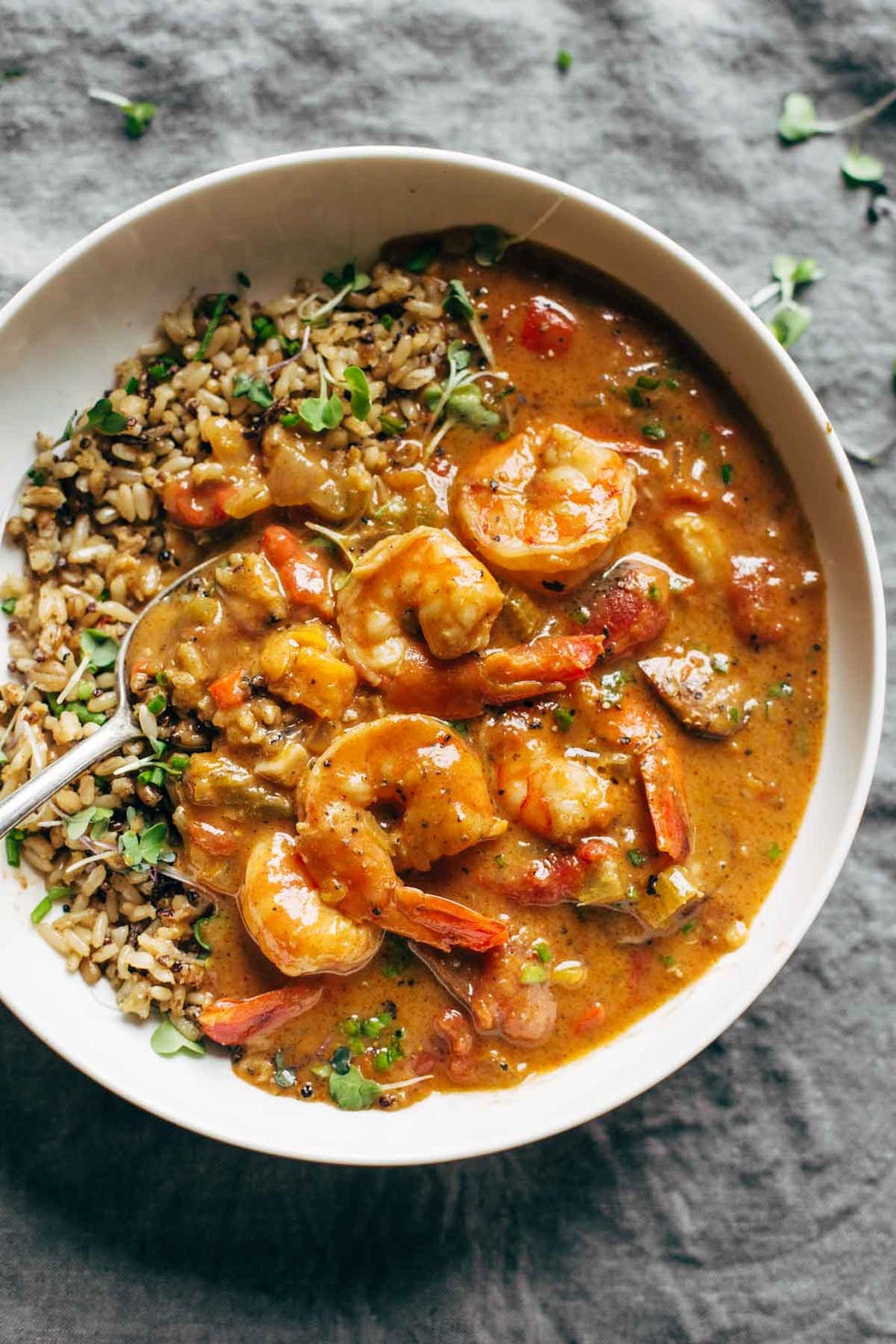 Dish, Food, Cuisine, Ingredient, Étouffée, Gumbo, Curry, Produce, Meat, Shrimp, 