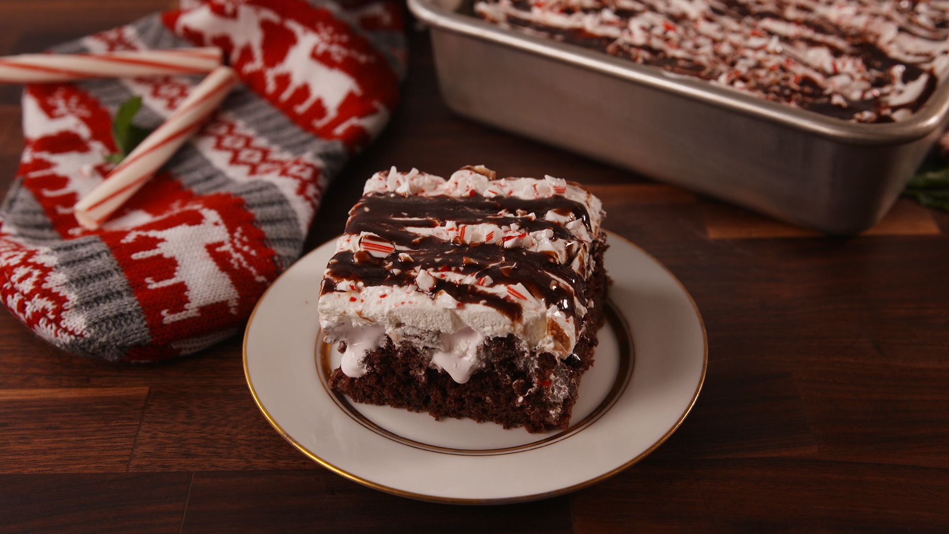 Peppermint Poke Cake image