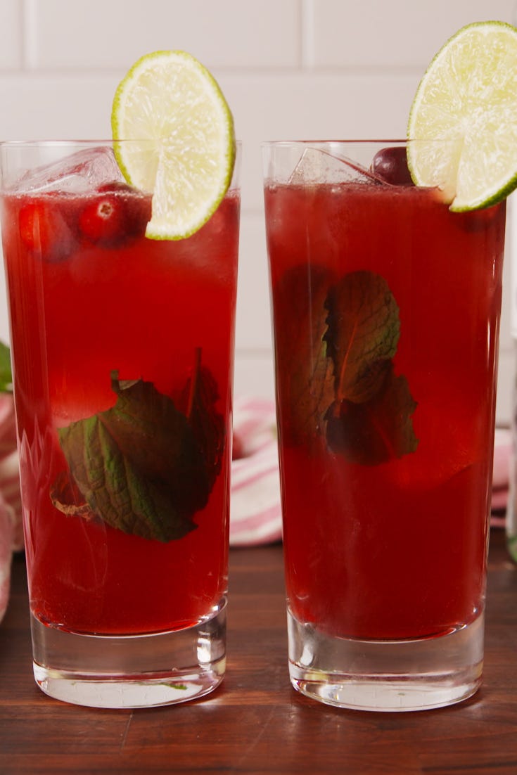 cranberry mojitos