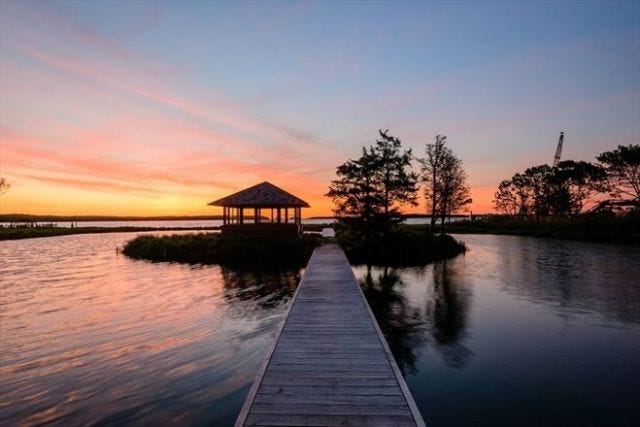 Sky, Water, Natural landscape, Sunset, Afterglow, Dock, Dusk, Horizon, Evening, Pier, 
