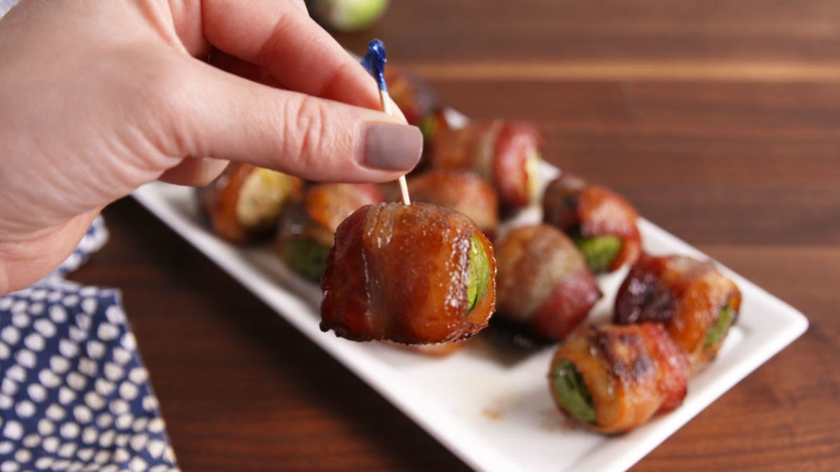 Video player poster image preview for BRB, Dying Over These Candied Bacon Brussels Sprouts