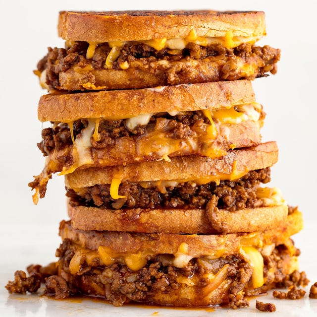 sloppy joe grilled cheese horizontal