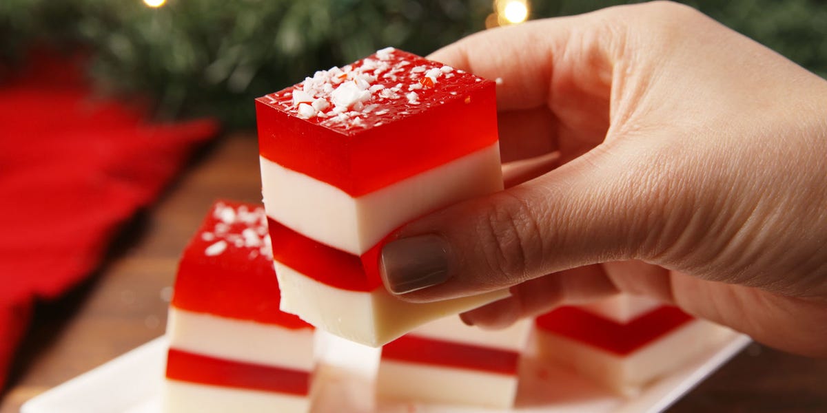 Candy Cane Jell-O Shots 