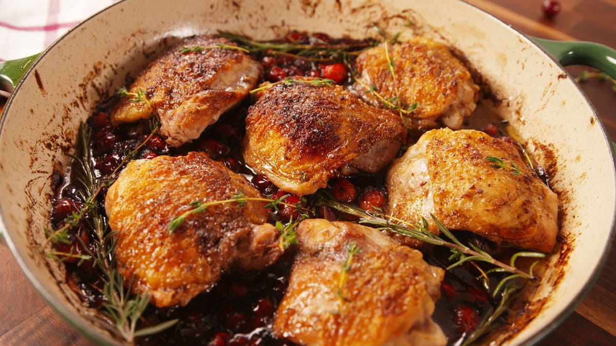 Video player poster image preview for Cranberry Balsamic Chicken Is The Winter Dinner Of Your Dreams