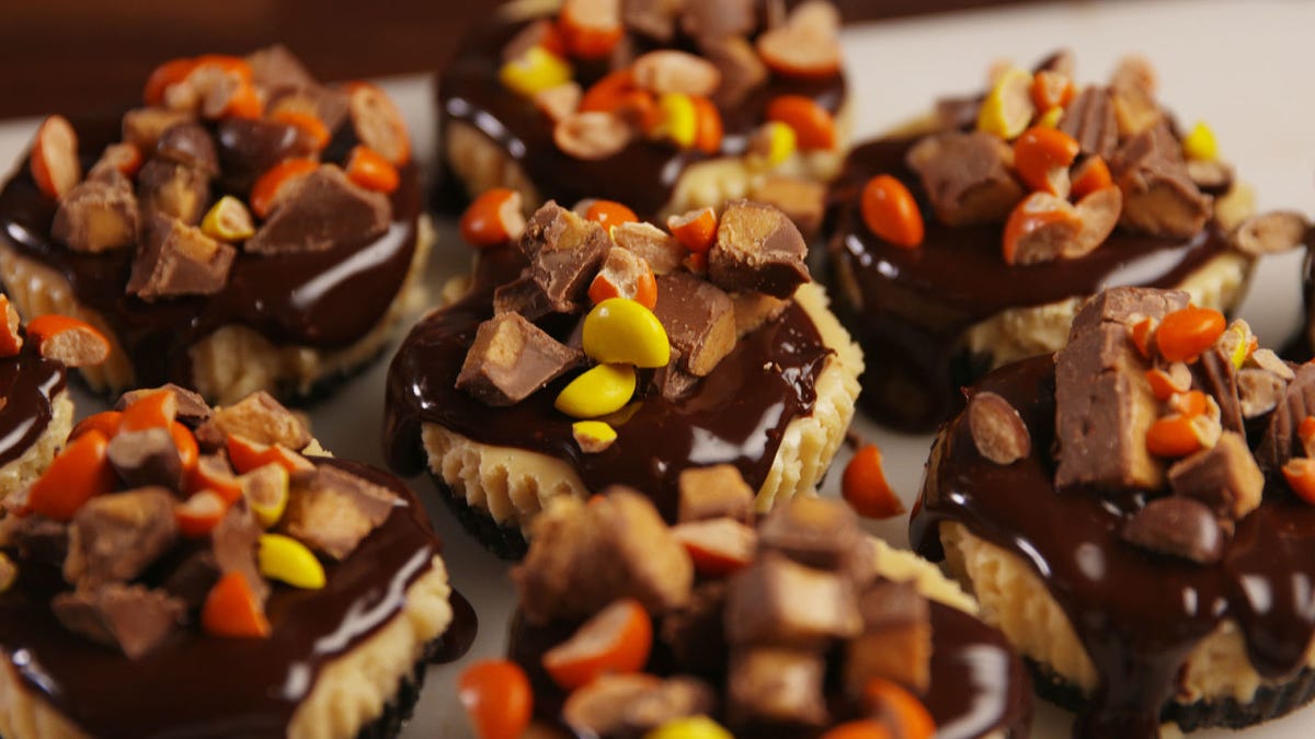preview for Mini Chocolate Peanut Butter Cheesecakes Are A Reese's Dream