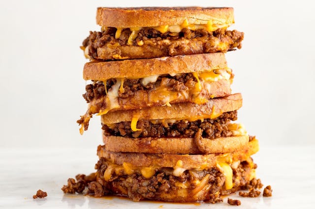 sloppy joe grilled cheese horizontal