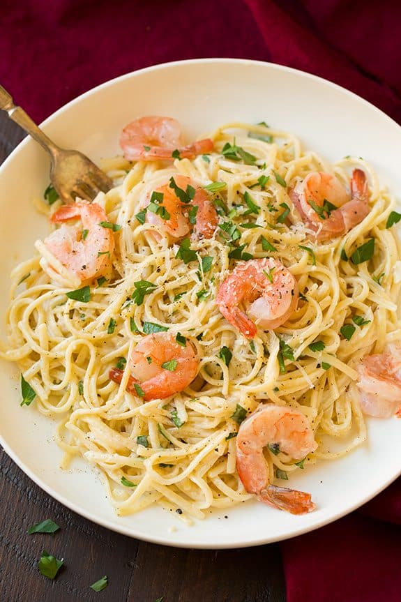 Dish, Cuisine, Al dente, Food, Capellini, Scampi, Spaghetti, Spaghetti aglio e olio, Ingredient, Noodle, 