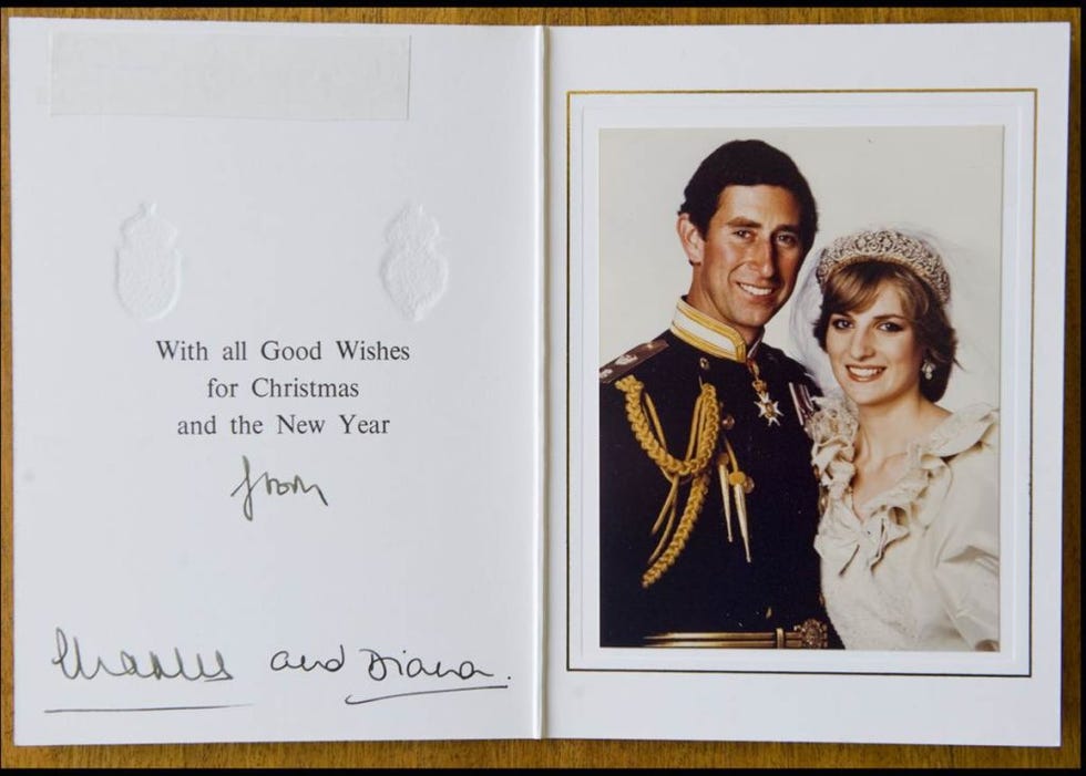 Prince Charles and Princess Diana wedding photo Christmas Card 1981