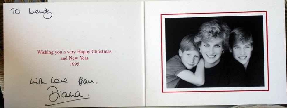 Princess Diana Prince Harry Prince William Christmas Card 1995