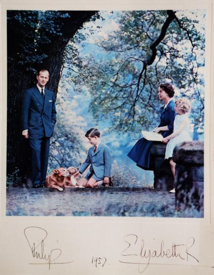 Philip Elizabeth royal christmas card 1957
