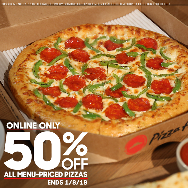 Pizza Hut Pizza Is 50% Off Until January 8