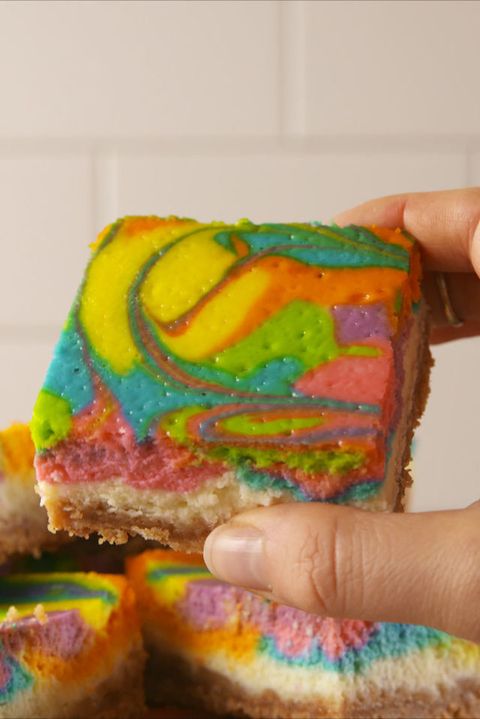 Rainbow Cheesecake Bars Vertical