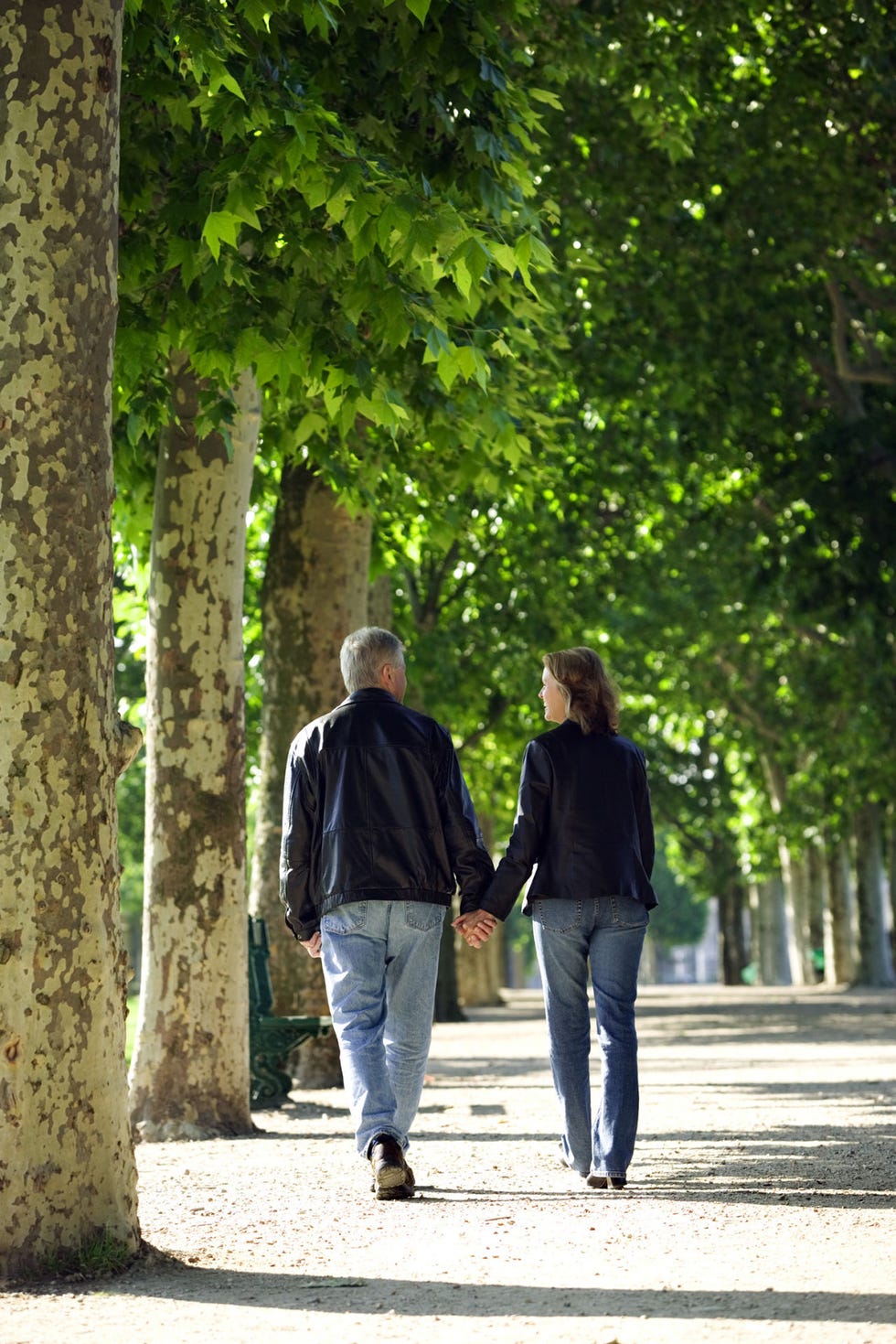 People in nature, Photograph, Green, Walking, Tree, Standing, Leaf, Holding hands, Pedestrian, Botany, 