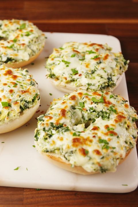 Spinach and Artichoke Bagel Vertical