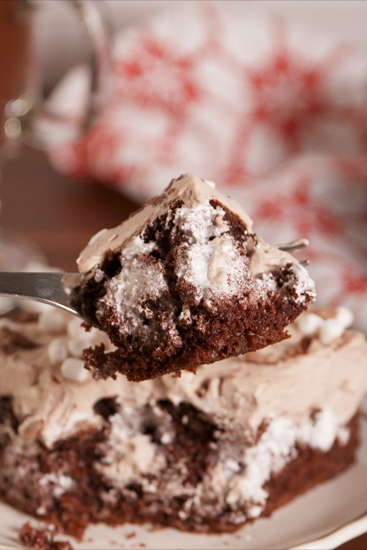 Hot Cocoa Poke Cake Vertical