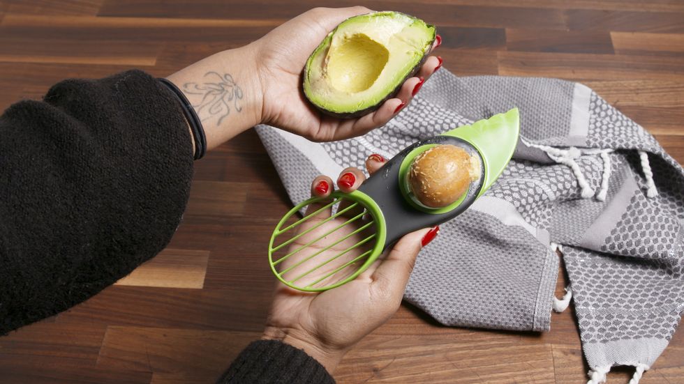 Home Basics 3-in-1 Avocado Slicer, Green, FOOD PREP