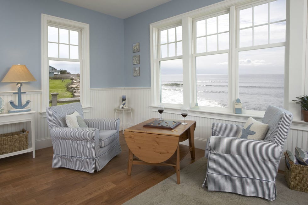 Room, Furniture, White, Interior design, Property, Blue, Living room, Wood flooring, Yellow, Floor, 