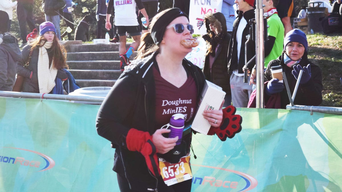 preview for People Run 5 Miles And Eat A Dozen Donuts In The 'Krispy Kreme Challenge'