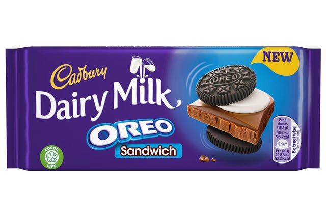Cadbury Oreo sandwich bar