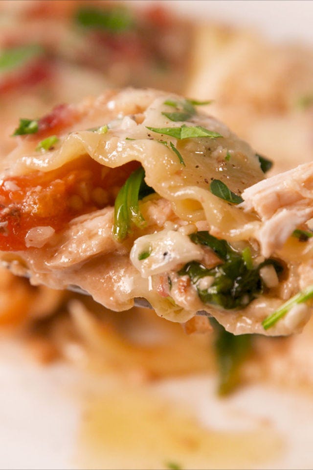 Chicken Caesar Lasagna Roll-Ups
