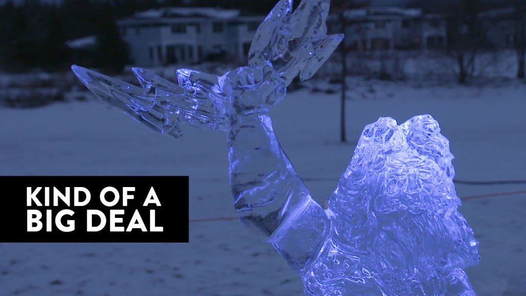 preview for Tonya Harding Carved Out Of A 600-Pound Block Of Ice Will Give You Chills