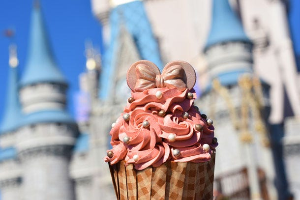 Soft Serve Ice Creams, Ice cream, Frozen dessert, Ice cream cone, Gelato, Dessert, Food, Pink, Dairy, Sweetness, 