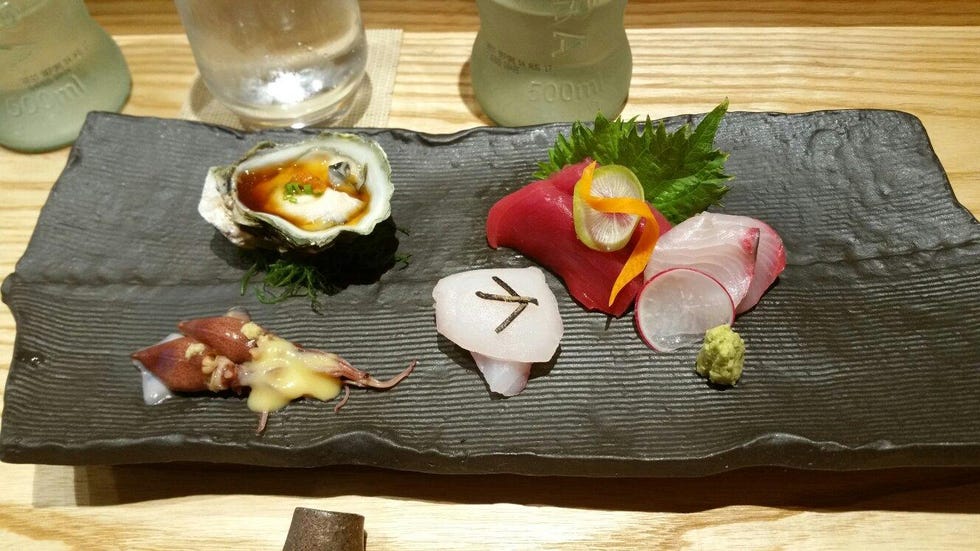 Dish, Cuisine, Food, Sushi, Sashimi, Comfort food, Ingredient, Sakana, Japanese cuisine, Gimbap, 