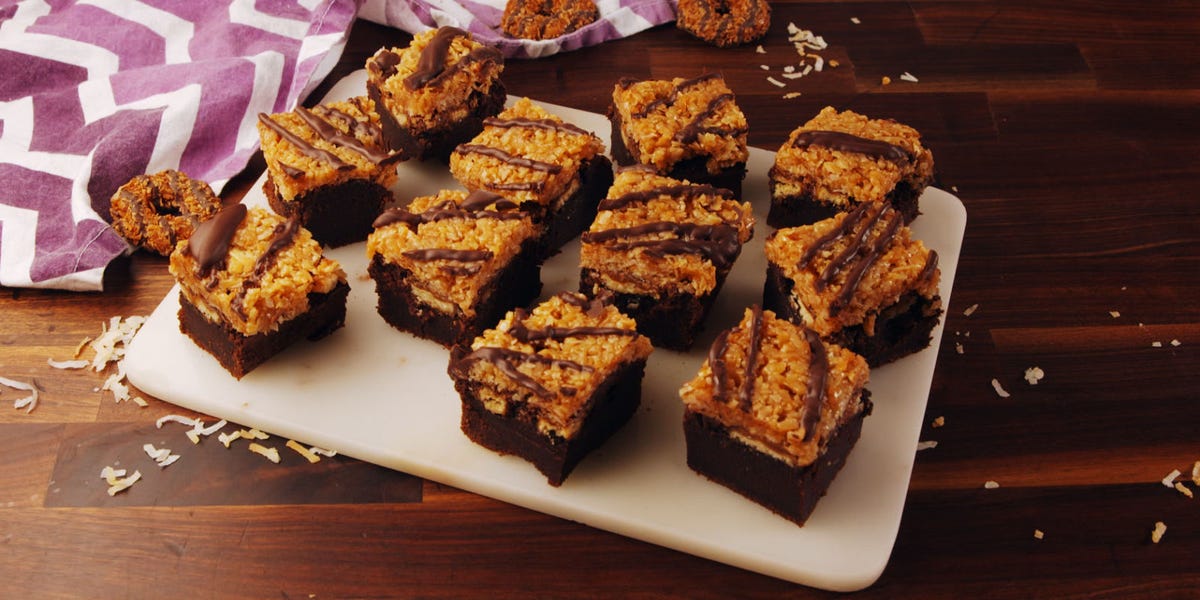 Samoa Stuffed Brownies