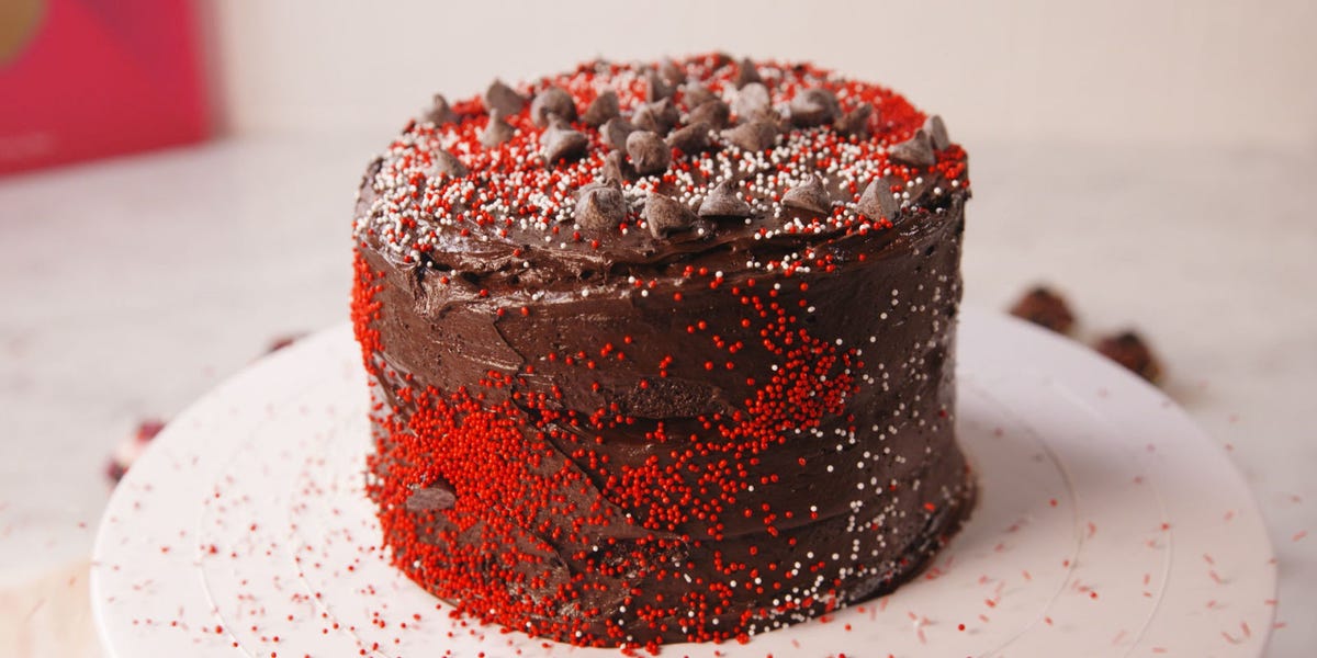 Valentine's Day Dark Chocolate Cake