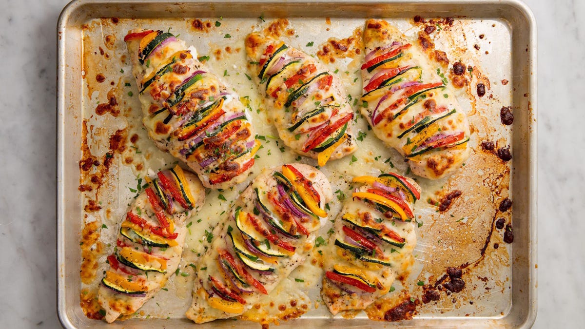 Video player poster image preview for Primavera Stuffed Chicken Is The Healthy Chicken Hack You've Been Waiting For