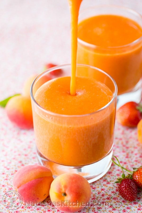 Orange, Ingredient, Drink, Produce, Juice, Peach, Food, Strawberries, Fruit, Liquid, 