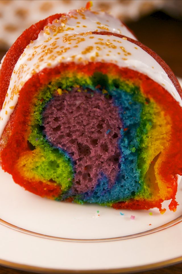 Best Rainbow Bundt Cake Recipe - How to Make Rainbow Bundt Cake