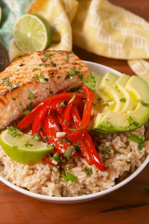 Cilantro Lime Salmon Bowls Vertical