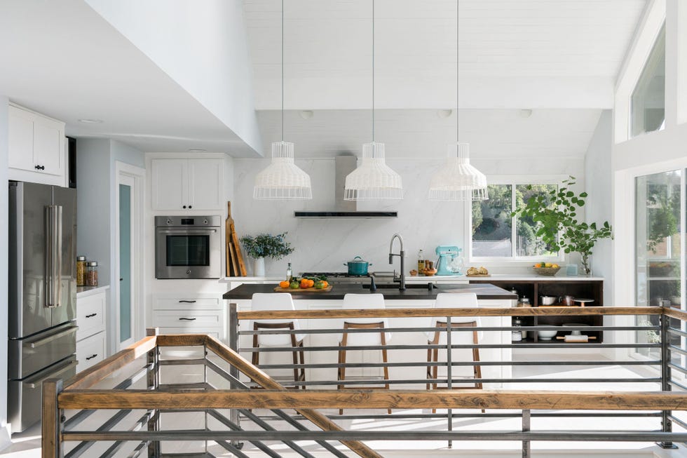 White, Room, Furniture, Property, Interior design, Kitchen, Ceiling, Building, Countertop, House, 