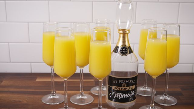 Take Your Brunches To A Whole New Level With This Bottomless Mimosa Glass