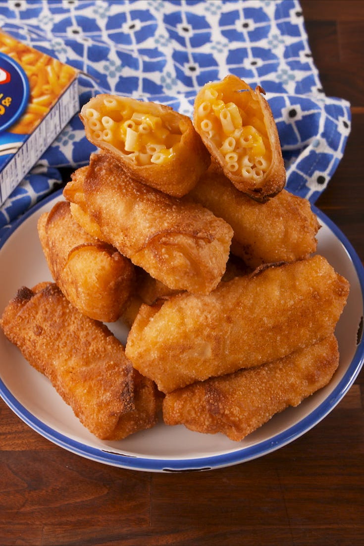 mac n cheese egg rolls vertical