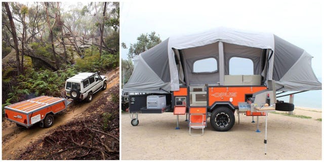 Tent, Vehicle, Car, Transport, RV, Trailer, Travel trailer, Plant community, Automotive exterior, Canopy, 