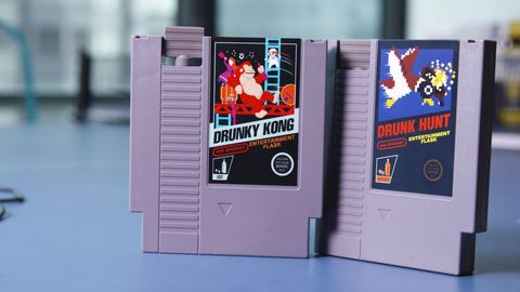 preview for This Flask Looks Exactly Like A Nintendo Game Cartridge