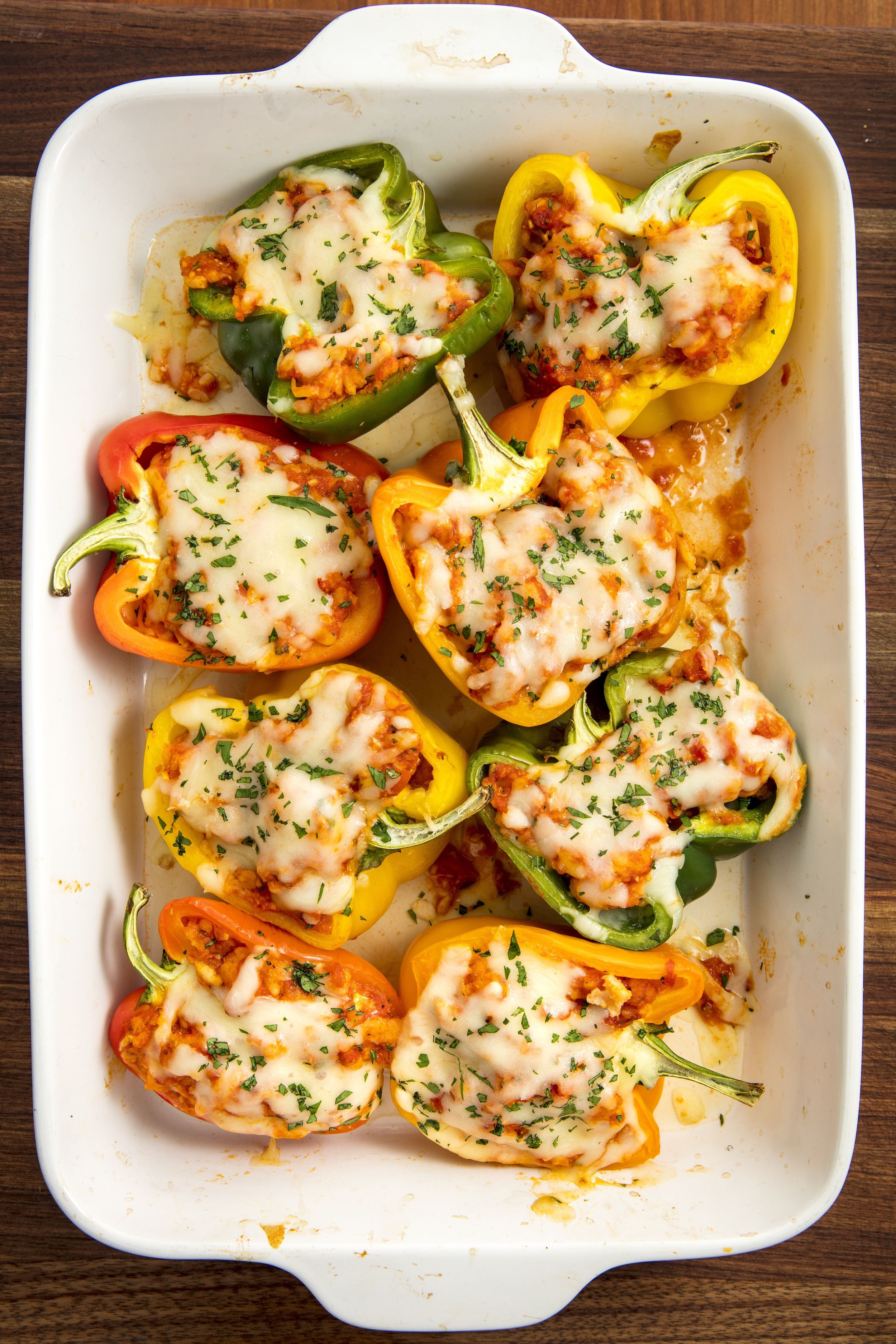 Chicken Parmesan Stuffed Peppers