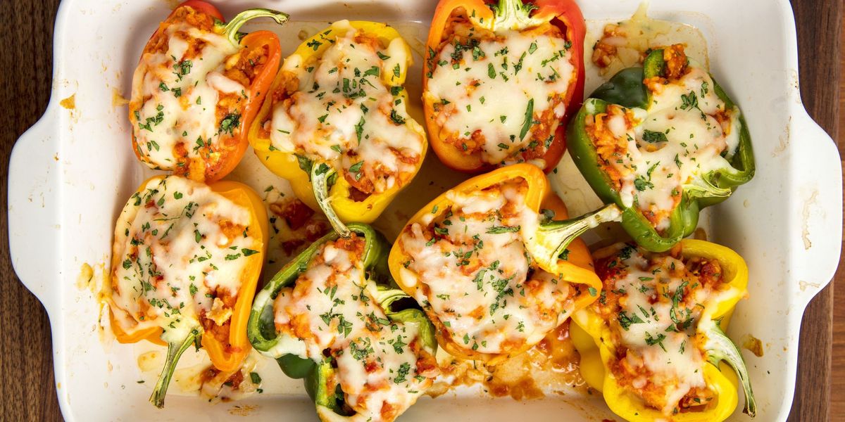 Best Chicken Parm Stuffed Peppers - How to Make Chicken Parm Stuffed