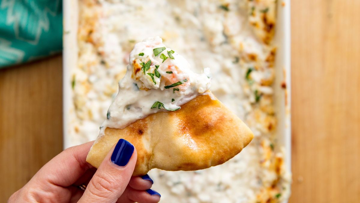 preview for This Garlicky Shrimp Dip is BOMB.