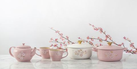 Pink, Porcelain, Tableware, Serveware, Ceramic, Dishware, Tea set, Teacup, Flower, Plant, 