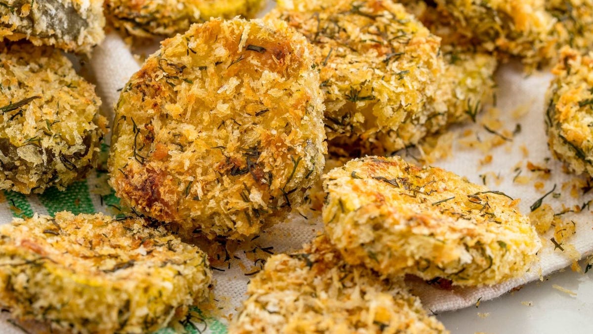 Video player poster image preview for Oven Fried Pickles Are Seriously Addictive