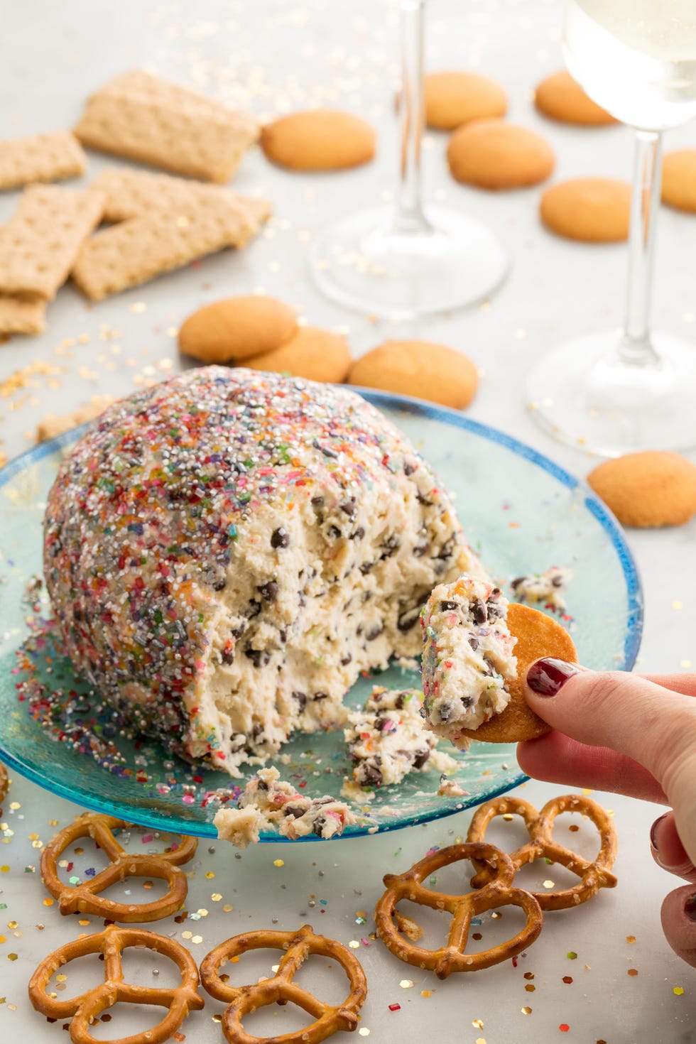confetti cookie dough ball vertical