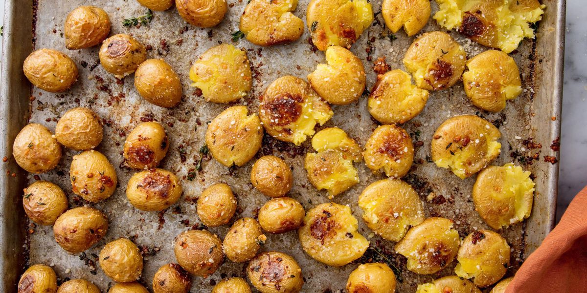 Garlic Smashed Potatoes Recipe - Delish
