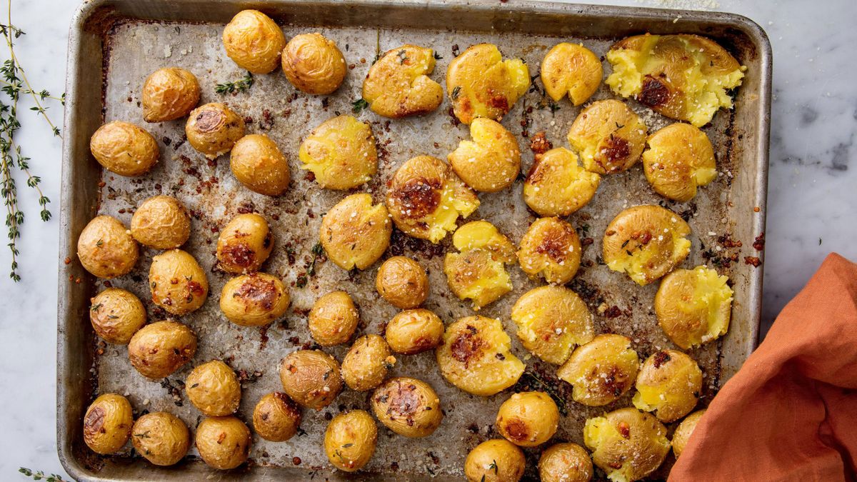 preview for Garlic Smashed Potatoes Are Insanely Addictive