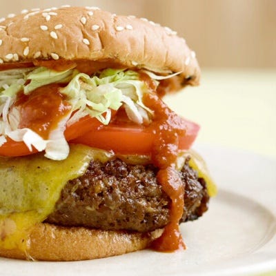 home ground burgers with bacon cheese and fresh thyme