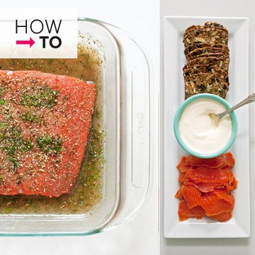 <p>You've procured the salmon, dill, and other accoutrements, but rather than bake or grill the salmon, how about curing a batch of gravlax at home? While a relatively simple process, home curing — and, for that matter, slicing cured salmon — is a culinary adventure many aren't yet acquainted with, so we've broken it down visually to make matters more clear. Follow along with our step-by-step guide to preparing gravlax at home.</p>