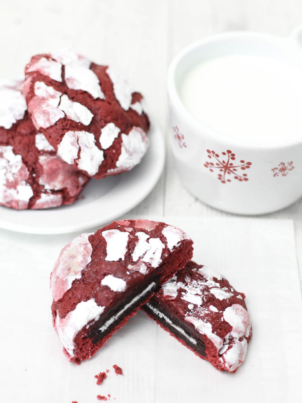 <p>Not only are these cookies perfect for the holidays, but the Oreo cookie that's tucked <em>inside</em> makes this cookie the perfect candidate for a year-round favorite.</p>
<p><strong>Get the recipe from <a href="http://www.sprinklebakes.com/2012/12/oreo-stuffed-red-velvet-crinkles.html">Sprinkle Bakes</a>.</strong></p>