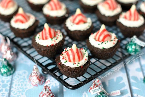 Mini Christmas Desserts Holiday Dessert Recipes Peppermint Brownie Bites